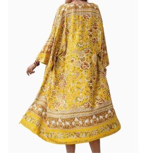 NEW Boho Golden Floral Kimono Floral Yellow Maxi Duster